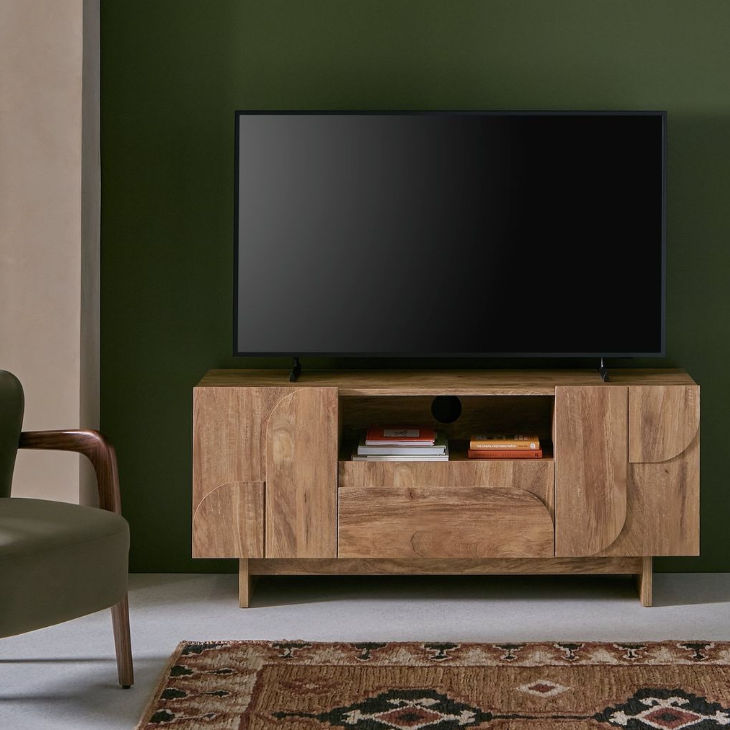 Habitat Yassica 2 Door 1 Drawer TV Unit - Oak 17857122