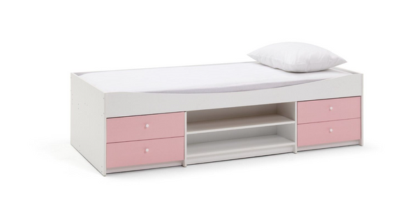 Malibu Storage Cabin Bed - Pink & White 19503436