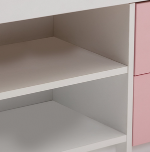 Malibu Storage Cabin Bed - Pink & White 19503436