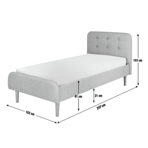 Habitat Aspen Single Fabric Bed Frame - Grey 18538079