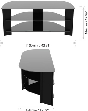 AVF Wood Effect Up To 55 Inch TV Corner Stand - Black 19417632
