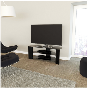 AVF Wood Effect Up To 55 Inch TV Corner Stand - Black 19417632