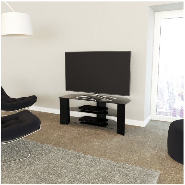 AVF Wood Effect Up To 55 Inch TV Corner Stand - Black 19417632