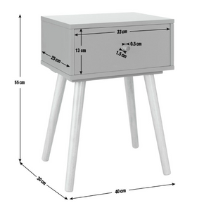 Habitat Otto 1 Drawer Bedside Table - Grey 17831454