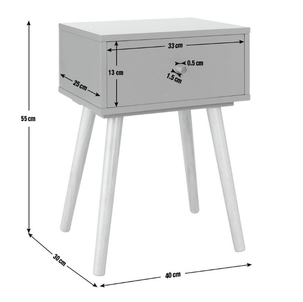 Habitat Otto 1 Drawer Bedside Table - Grey 17831454