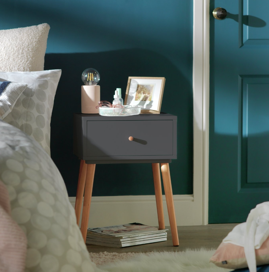 Habitat Otto 1 Drawer Bedside Table - Grey 17831454