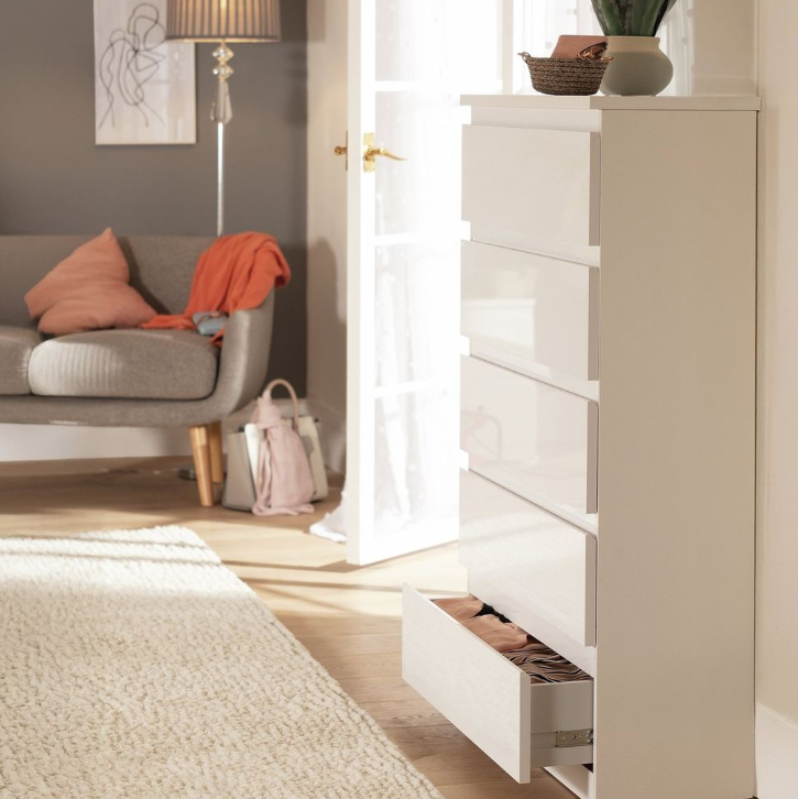 Jenson 5 Drawer Chest - Matte White 17571130