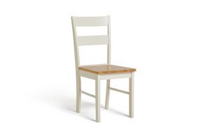 Argos Chicago Pair of Solid Wood Dining Chair- Oak & Cream 15642346