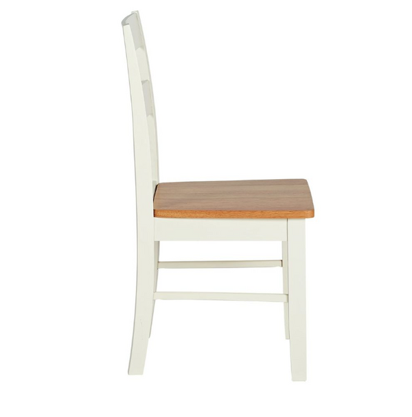 Argos Chicago Pair of Solid Wood Dining Chair- Oak & Cream 15642346