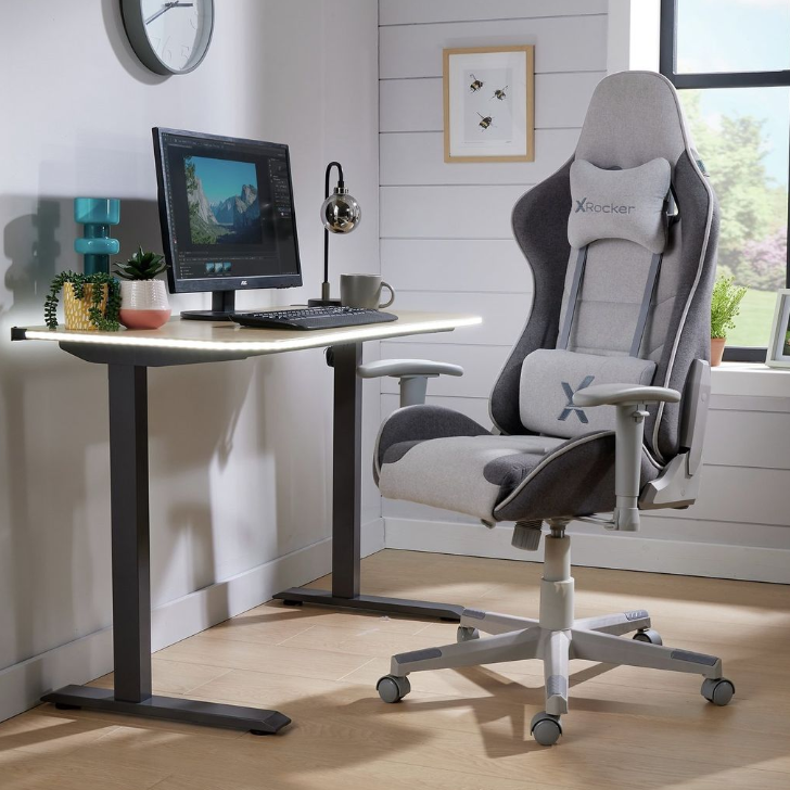 X Rocker Alpha Fabric Office Gaming Chair - Grey 13244186