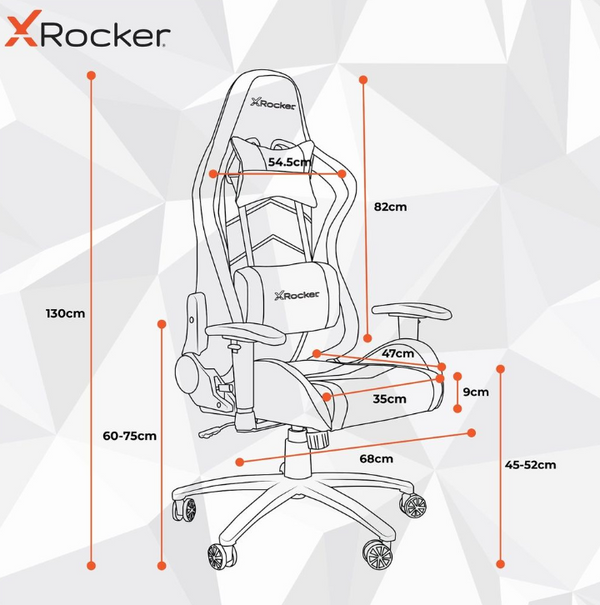 X Rocker Alpha Fabric Office Gaming Chair - Grey 13244186