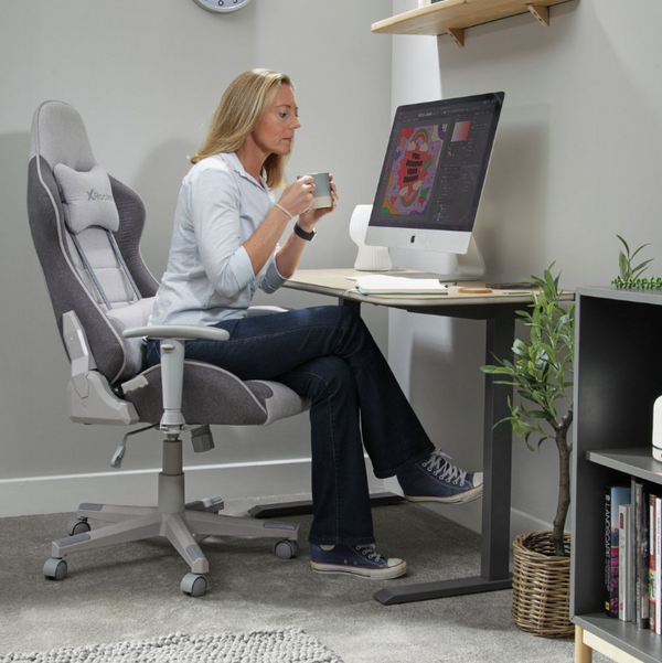X Rocker Alpha Fabric Office Gaming Chair - Grey 13244186