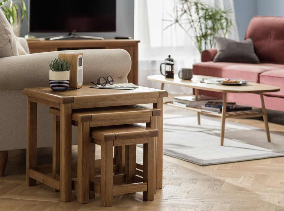 Kent Nest of 3 Tables - Oak 17565995