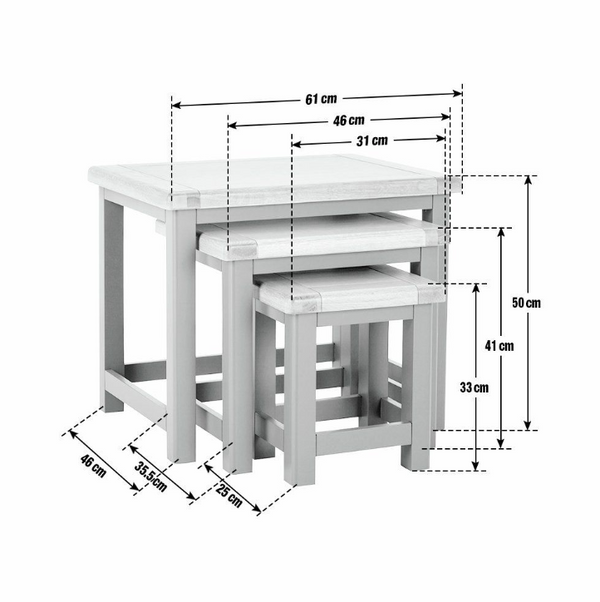 Kent Nest of 3 Tables - Oak 17565995