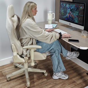 X Rocker Alpha Fabric Office Gaming Chair - Beige 17314263
