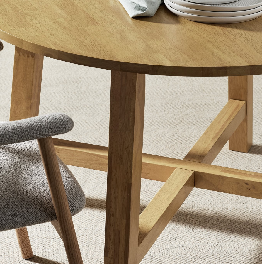 Habitat Trieste Round 4 Seater Dining Table - Oak 17317514