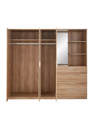 Panama 3 Door, 4 Drawer Combi Wardrobe - Grey T3XDE