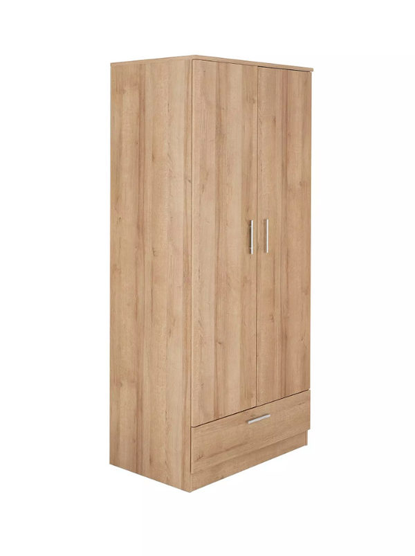 Panama 2 Door, 1 Drawer Wardrobe - grey T3XDH