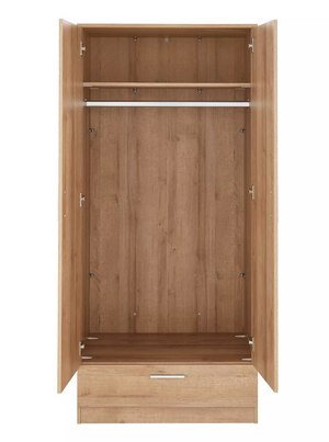 Panama 2 Door, 1 Drawer Wardrobe - grey T3XDH
