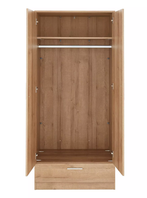 Panama 2 Door, 1 Drawer Wardrobe - grey T3XDH