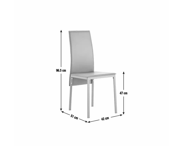 Argos Home Lido Pair of Faux Leather Dining Chair - Grey 17319512