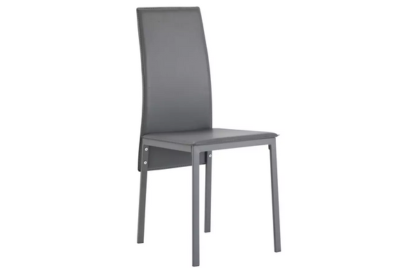 Argos Home Lido Pair of Faux Leather Dining Chair - Grey 17319512