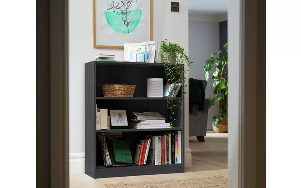 Argos Home Maine Short Bookcase - Black 1609359