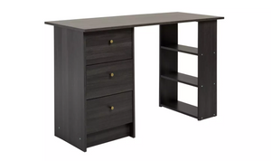 3 Drawer Office Desk in Black & Brown - 11954090
