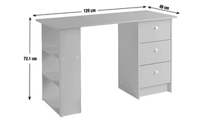 3 Drawer Office Desk in Black & Brown - 11954090
