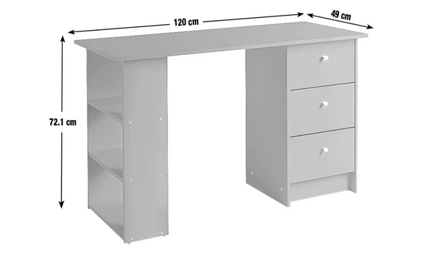 3 Drawer Office Desk in Black & Brown - 11954090