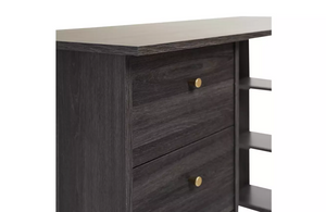 3 Drawer Office Desk in Black & Brown - 11954090