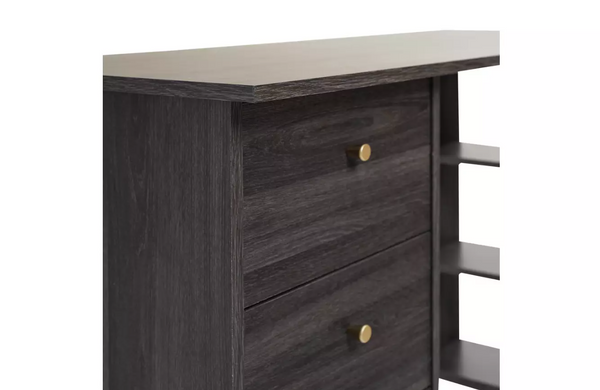 3 Drawer Office Desk in Black & Brown - 11954090
