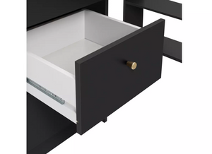 3 Drawer Office Desk in Black & Brown - 11954090