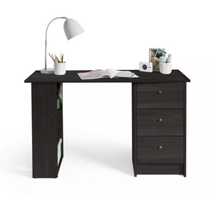 3 Drawer Office Desk in Black & Brown - 11954090