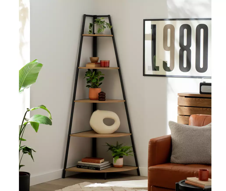 Loft Living Medium Corner Shelving Unit Oak - 14651651