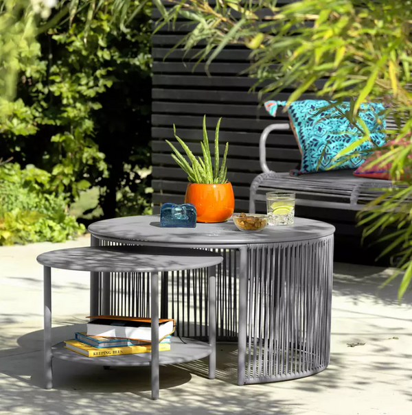 Habitat Ipanema Metal Garden Coffee Table - Grey 18957045