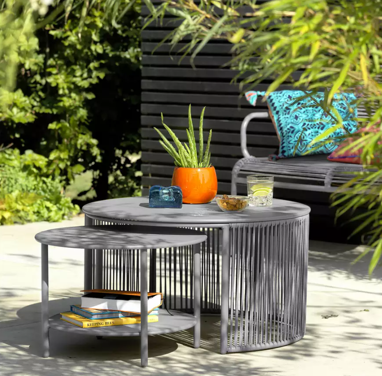 Habitat Ipanema Metal Garden Coffee Table - Grey 18957045