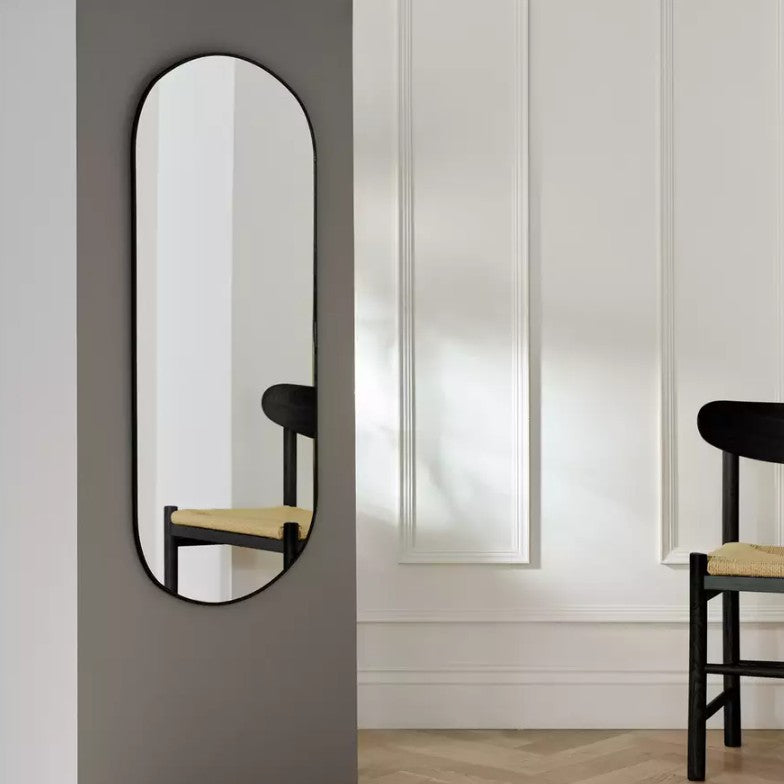 Habitat Black Pill Wall Mirror - 100x60cm 17664982