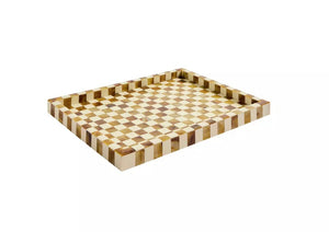 Habitat Checkered Resin Brown & White Coffee Table Tray 18272579