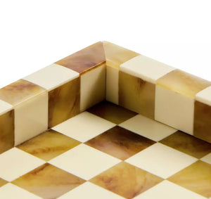 Habitat Checkered Resin Brown & White Coffee Table Tray 18272579