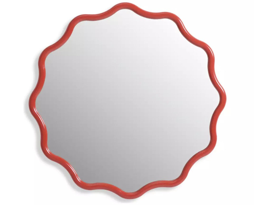 Habitat Red Coral Wavy Round Wall Mirror - 72x72cm 17083408