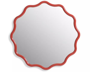 Habitat Red Coral Wavy Round Wall Mirror - 72x72cm 17083408