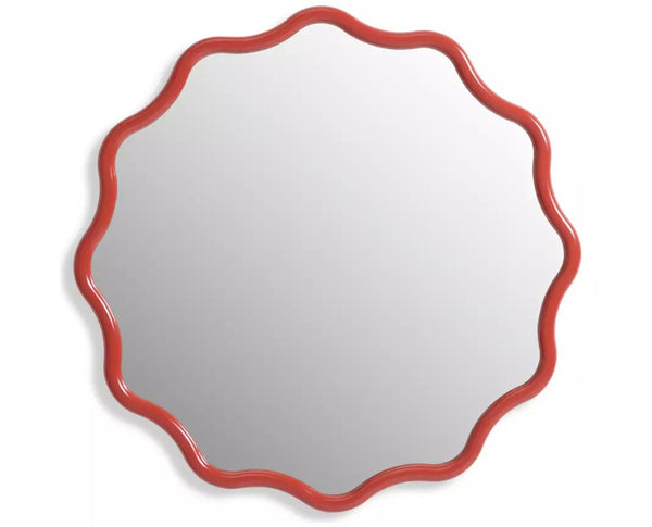 Habitat Red Coral Wavy Round Wall Mirror - 72x72cm 17083408