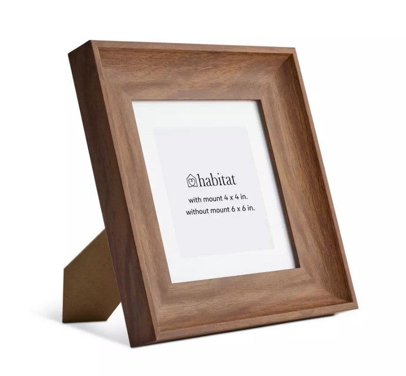 Habitat Brown Wood Picture Frame- 4x4" 17711268