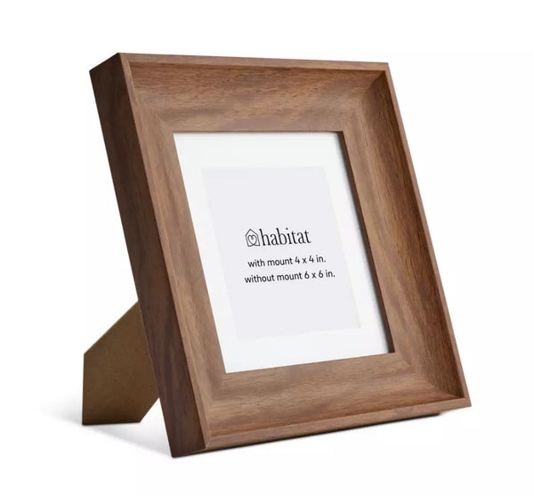 Habitat Brown Wood Picture Frame- 4x4" 17711268