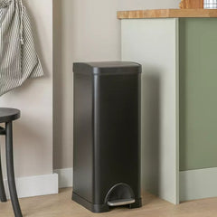Habitat 30 Litre Slim Line Modern Pedal Bin - Black 17125816