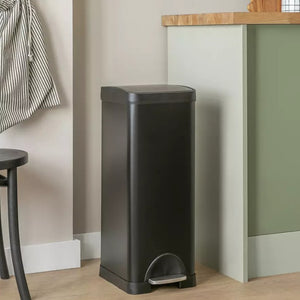 Habitat 30 Litre Slim Line Modern Pedal Bin - Black 17125816
