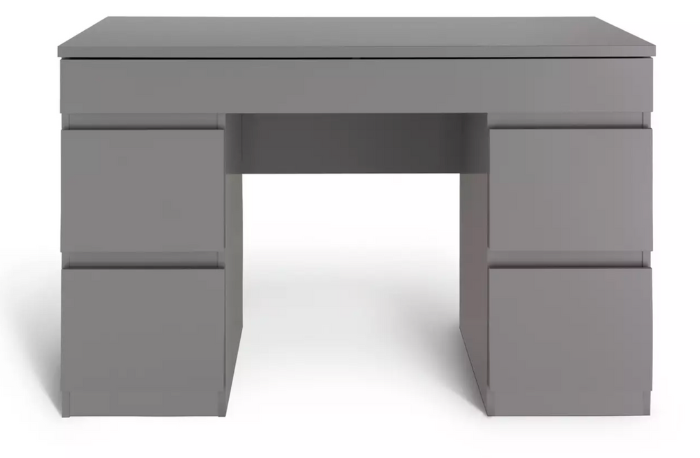 Jenson 5 Drawer Dressing Table Desk - Grey Gloss - 17519989
