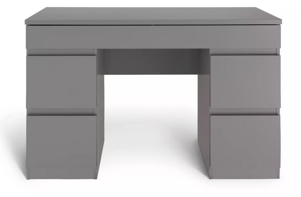 Jenson 5 Drawer Dressing Table Desk - Grey Gloss - 17519989