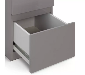 Jenson 5 Drawer Dressing Table Desk - Grey Gloss - 17519989